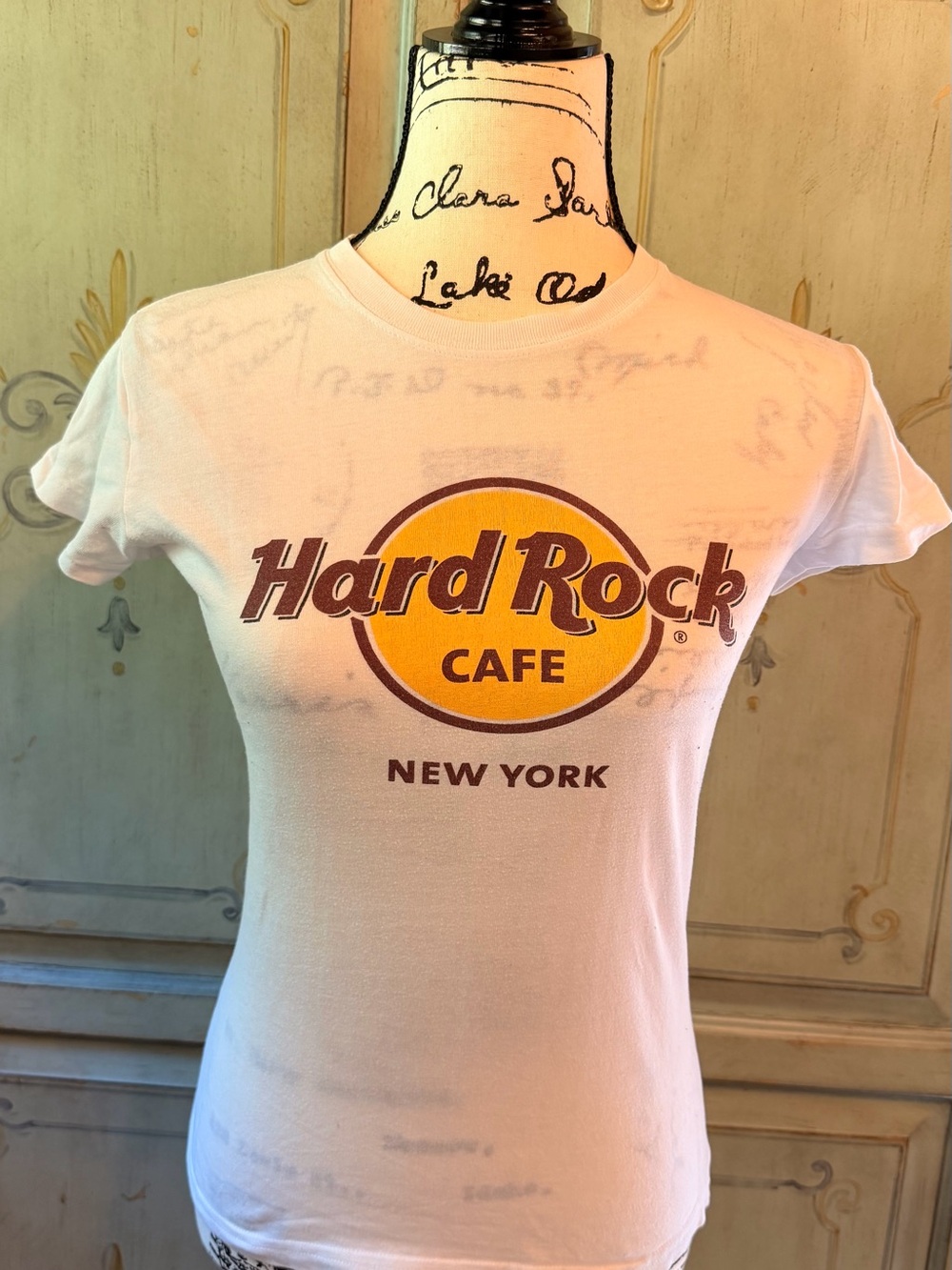 Hard Rock Cafe White Tee with Yellow and Brown Logo